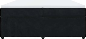 vidaXL Κρεβάτι Boxspring με Στρώμα Μαύρο 200x200 εκ. Βελούδινο