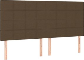 vidaXL Κρεβάτι Boxspring με Στρώμα Σκούρο Καφέ 180x200 εκ Υφασμάτινο