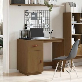 vidaXL Γραφείο Καφέ Μελί 95 x 50 x 75 εκ. από Μασίφ Ξύλο Πεύκου