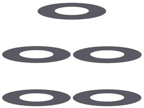 vidaXL Φλατ Δαχτυλίδια Δέντρων 5 pcs Ανθρακί Ø30 / 60 εκ. Ατσάλι