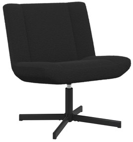 vidaXL Καρέκλα Accent Μαύρη Ύφασμα, Μέταλλο Μεσαία Περιστρεφόμενη