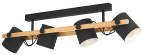 Φωτιστικό Οροφής Eglo 43558 HORNWOOD Μαύρο Ματ (Black Mat)|Μπεζ/Κρεμ (Beige/Creme)