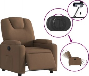 vidaXL Πολυθρόνα Ανακλινόμενη Ηλεκτρική Καφέ Υφασμάτινη