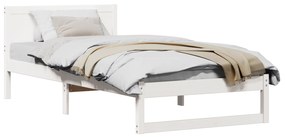 vidaXL Κρεβάτι Λευκό Ξύλο 90 x 200 cm Μινιμαλιστικό Κρεβάτι Ορθογώνιο