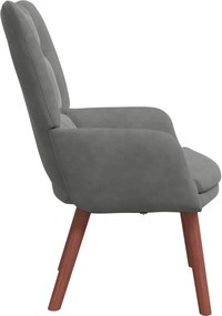 vidaXL Πολυθρόνα Σκούρο Γκρι 63 x 67 x 94 εκ. Βελούδο