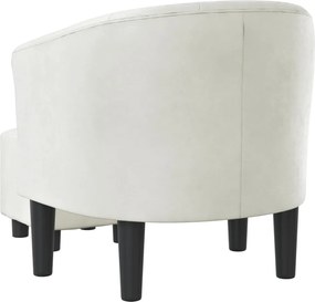 vidaXL Πολυθρόνα Μπάρελ με Υποπόδιο Λευκή από Συνθετικό Δέρμα