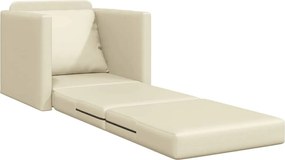 vidaXL Κρεβάτι καναπές 60cm Κρεμ Δερματίνη