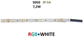 Adeleq Ταινία Led 5 Μέτρα 12Vdc 7.2W Και 36Led Ανά Μέτρο Ip54 RGB Συν Λευκό 4000Κ 30-34122119