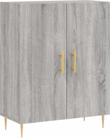 vidaXL Ντουλάπι Γκρι Sonoma 69,5 x 34 x 180 εκ. Επεξεργασμένο Ξύλο