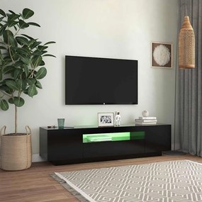 vidaXL Έπιπλο Τηλεόρασης με LED Μαύρο 160x35x40 εκ.