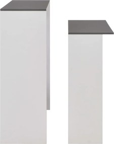 vidaXL Τραπέζι Μπαρ με 2 Επιφάνειες Λευκό / Γκρι 130 x 40 x 120 εκ.