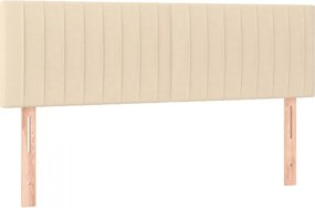 vidaXL Κρεβάτι Boxspring με Στρώμα Κρεμ 140x200 εκ. Υφασμάτινο