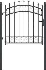 vidaXL Πύλη Φράχτη με Ακίδες EMMEN 100 x 100 cm Γκρι Κλειδώσιμο