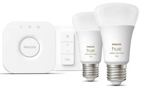 Starter Kit Έξυπνη Λάμπα 2xE27 Led 11W 1100 RGBW Hue Dimmer 929002468805 Philips 929002468805