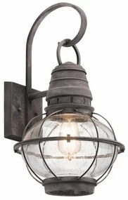 Φανάρι Απλίκα Φωτιστικό Τοίχου 1xE27 IP44 51cm Bridgepoint Elstead Lighting KL-BRIDGEPOINT-L Γκρι