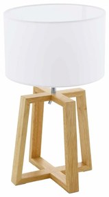 Επιτραπέζιο Φωτιστικό - Πορτατίφ 97516 White Chietino 1 Eglo Wood, Fabric