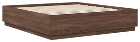 vidaXL Σκελετός Κρεβατιού Καφέ δρυς 200 x 200 cm Επεξεργασμένο ξύλο