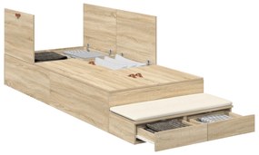 vidaXL Κρεβάτι Αποθήκης  Sonoma Oak 100x200 εκ
