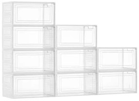 VEVOR Shoe Storage Boxes 9PCS Stackable Shoe Boxes US Size 13 Transparent White