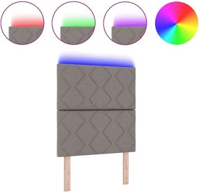 vidaXL LED κεφαλάρι Taupe 80 cm ύφασμα