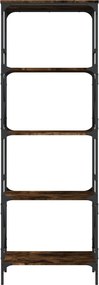vidaXL Βιβλιοθήκη 5 Επιπέδων Καπνιστή Δρυς 59x35x171 εκ. Επεξεργ. Ξύλο
