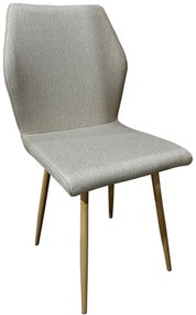 Καρέκλα Τραπεζαρίας ArteLibre LAGOA Ανοιχτό Καφέ/Φυσικό Ύφασμα/Μέταλλο 46x57x86cm