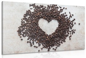 Εικόνα καρδιά από κόκκους καφέ - 60x40
