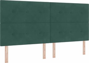 vidaXL Κεφαλάρι Σκούρο Πράσινο 200 cm Βελούδο