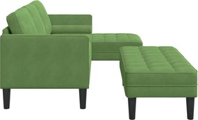 vidaXL Σετ Καναπέ με μαξιλάρι 2 pcs Ανοιχτό Πράσινο Πολυεστέρας