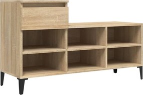 vidaXL Παπουτσοθήκη Sonoma Δρυς 102x36x60 εκ. από Επεξεργασμένο Ξύλο