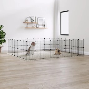 Κλουβί Κατοικίδιων με 60 Πάνελ + Πόρτα Μαύρο 35 x 35εκ Ατσάλινο - Μαύρο