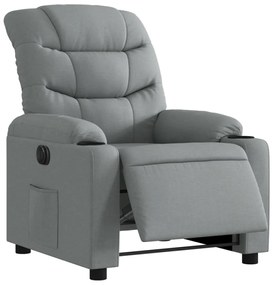 vidaXL Πολυθρόνα Ανακλινόμενη Ηλεκτρική Ανοιχτό Γκρι Υφασμάτινη