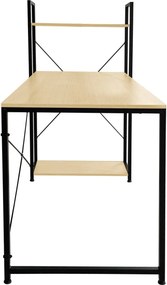 ΓΡΑΦΕΙΟ Η/Υ με 4 Ράφια Μέταλλο Βαφή Μαύρο, Melamine Beech   1τμχ
