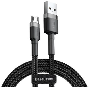 BASEUS Cable USB-A - Micro USB, 3m, 2A, CAFULE (gray+black) - CAMKLF-HG1