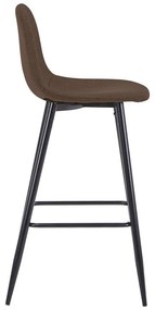 Σκαμπό μπαρ μεσαίου ύψους Bella καφέ ύφασμα-πόδι μαύρο μέταλλο 41x47x93εκ 4αδα 41x47x93 εκ.