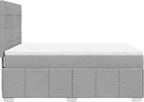 vidaXL Κρεβάτι Boxspring με Στρώμα Αν. Πράσινο 160x200εκ Υφασμάτινο