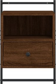 vidaXL Κομοδίνα Επιτοίχια 2 τεμ. Καφέ Δρυς 40x30x61 εκ. Επεξ. Ξύλο