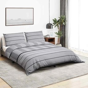 vidaXL Σετ Παπλωματοθήκης Γκρι 225x220 εκ. Βαμβακερό