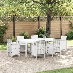 vidaXL Κήπος Τραπέζι Λευκό 200x100x73 εκ. Πολυ Ράττον