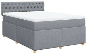 ΚΡΕΒΑΤΙ BOXSPRING ΜΕ ΣΤΡΩΜΑ ΑΝΟΙΧΤΟ ΓΚΡΙ 140X190 ΕΚ. ΥΦΑΣΜΑΤΙΝΟ 3288982