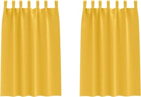vidaXL Κουρτίνες Μαύρης Ύφανσης με Δαχτυλίδια 2 pcs Χαμομηλί κίτρινο