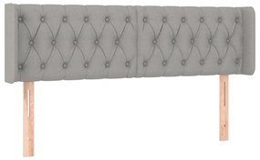 Κεφαλάρι Κρεβατιού LED Ανοιχτό Γκρι 147x16x78/88 εκ. Υφασμάτινο - Γκρι