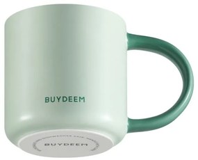 Κεραμικό φλιτζάνι τσαγιού και καφέ Buydeem CD1018-CG, 350 ml, Επίπεδος πάτος, Εσωτερική κλίμακα μέτρησης, Κεραμικό υψηλής θερμοκρασίας, Πράσινο