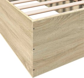 vidaXL Κρεβάτι δαπέδου Sonoma Δρυς 80 x 200 cm Επεξεργασμένο Ξύλο