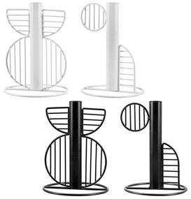 Κηροπήγιο -Black&amp;White- Metal Black White 4 τμχ. Ποικιλία D115X16Cm D115X16Cm