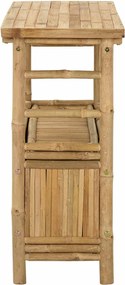 vidaXL Τραπέζι κονσόλας με ράφι Φυσικό 80 x 35 x 75 cm Μπαμπού