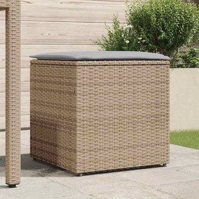 vidaXL Κουτί Μαξιλαριών Μπεζ 50 x 50 x 50 cm συνθετικό ρατάν