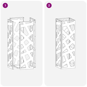 vidaXL Σχέδιο &amp; βάση αποθήκευσης Λευκό 15,5 x 15,5 x 49 εκ Μέταλλο