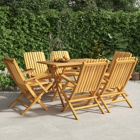 Καρέκλες Κήπου Πτυσσόμενες 6 τεμ. 61x67x90 εκ. Μασίφ Ξύλο Teak - Καφέ