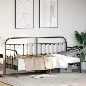 vidaXL Σκελετός κρεβατιού ημέρας Μαύρο 80 x 200 cm